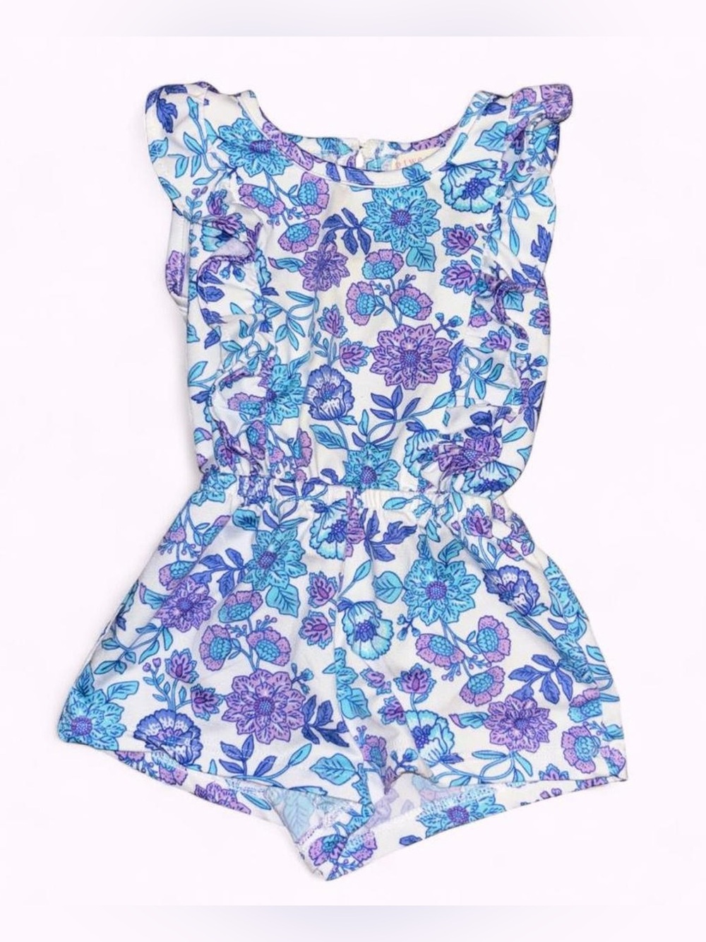 btween Floral Romper - Purple and Blue